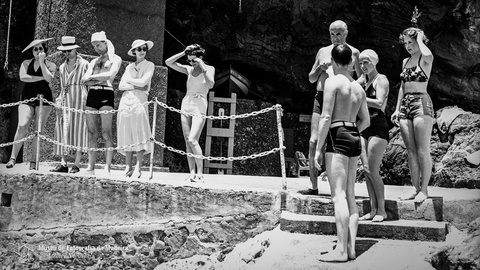 Hóspedes na zona balnear do Reid’s Palace Hotel (actual Belmond Reid's Palace)