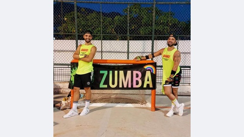 Sérgio Roxo e Sérgio Olim, instrutores de Zumba&nbsp;