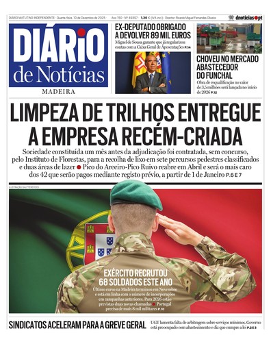 Edição do dia 10 Dezembro 2025 da pubicação Diário de Notícias