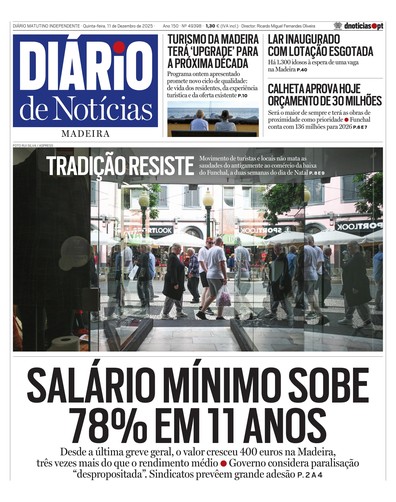 Edição do dia 11 Dezembro 2025 da pubicação Diário de Notícias
