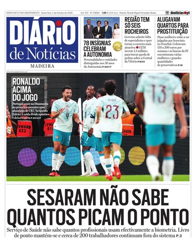 Edição do dia 2 Outubro 2026 da pubicação Diário de Notícias