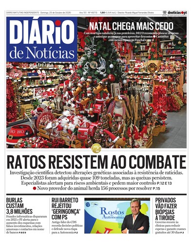 Edição do dia 25 Outubro 2026 da pubicação Diário de Notícias