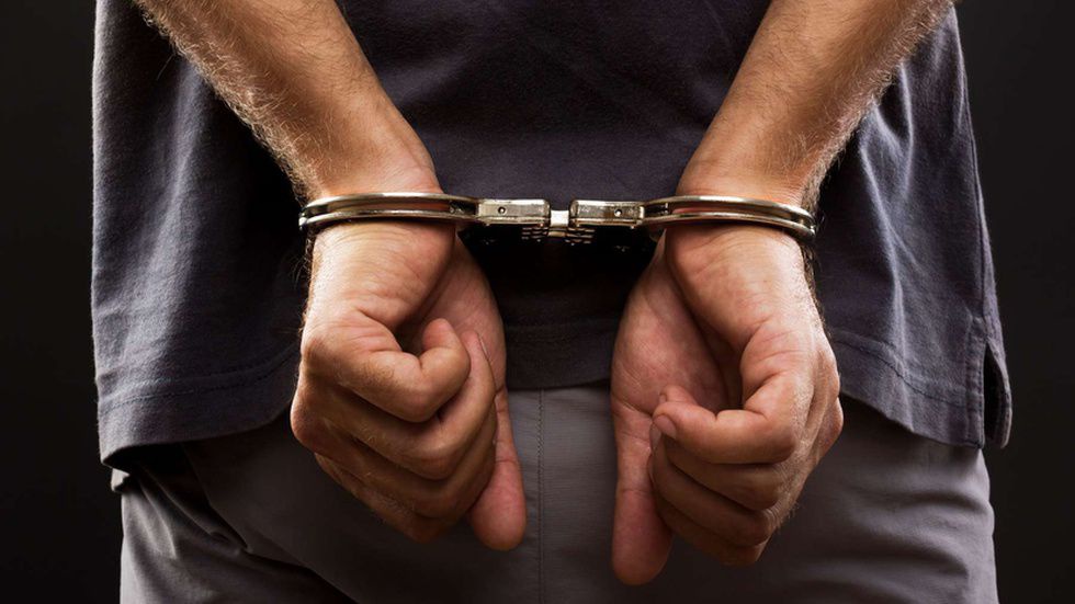 Police arrest scene