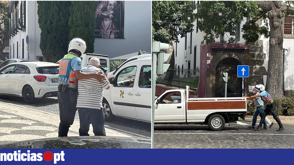 Agente da PSP ajuda idoso e empurra veículo na Madeira - Vimarsana News