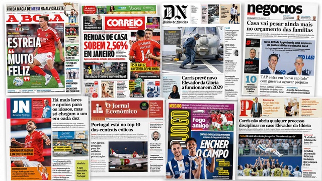 Affitti, funicolare da Glória e perdite TAP in evidenza sulla stampa nazionale