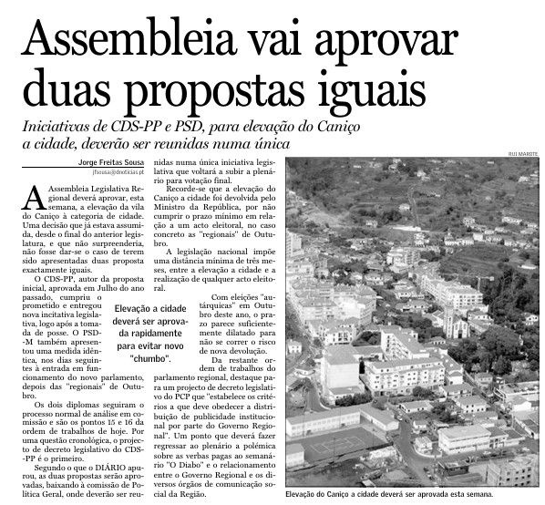 Edição do DIÁRIO de 1 de Março de 2005