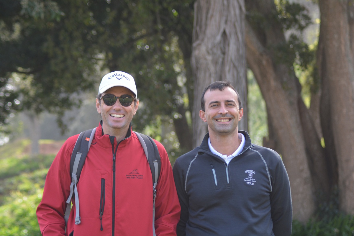 Andrew Oliveira ao lado de João Gois durante o Drive Challenge Madeira que teve lugar no Palheiro Golf no início de Fevereiro.