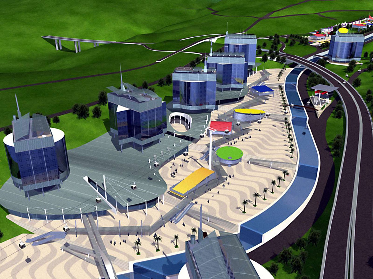 Maquetes dos projectos que chegaram a ser pensados para a Ribeira de São João.&nbsp;