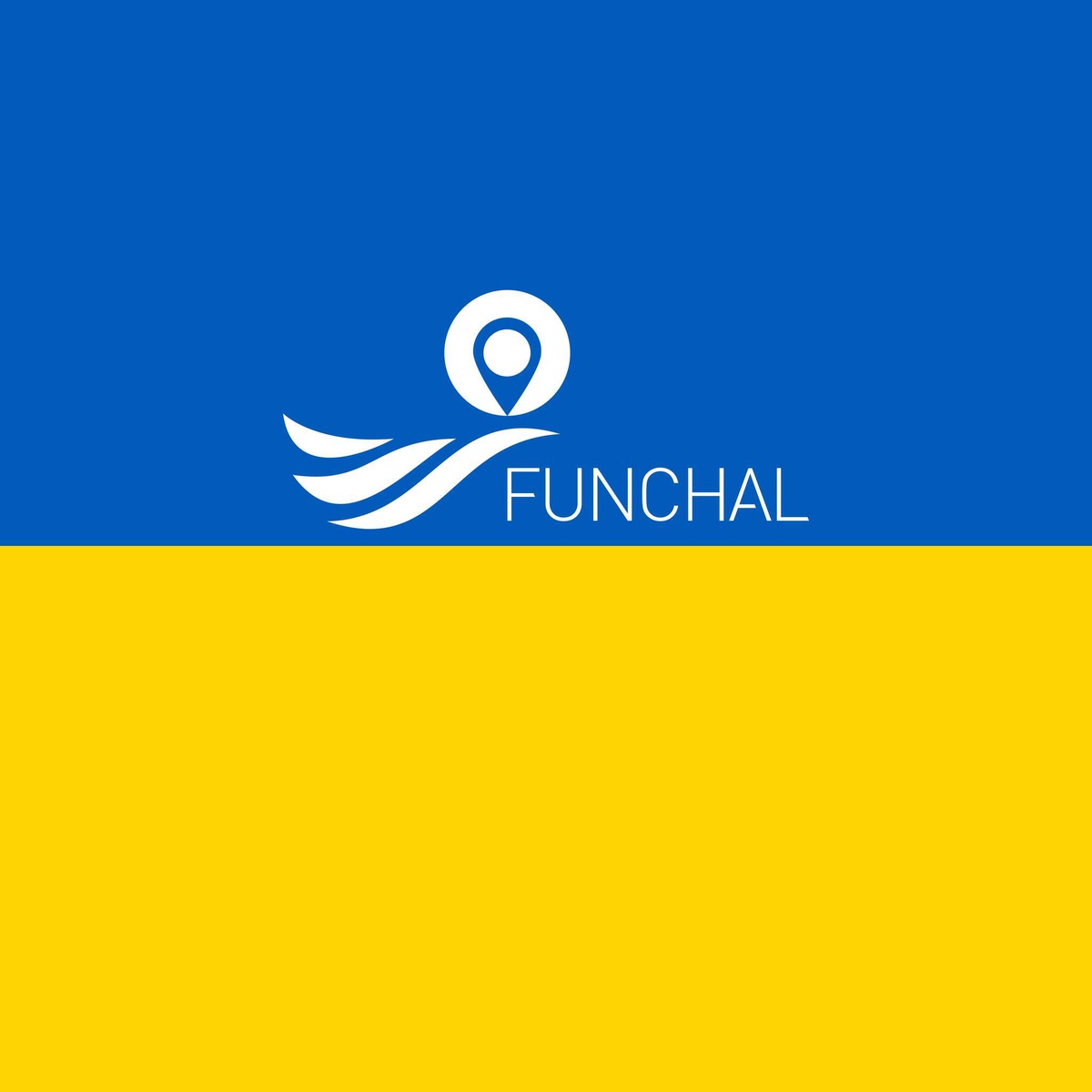 Em solidariedade com a Ucrânia - país que está a ser invadido pela Rússia - os Paços do Concelho iluminam-se, durante este fim-de-semana.