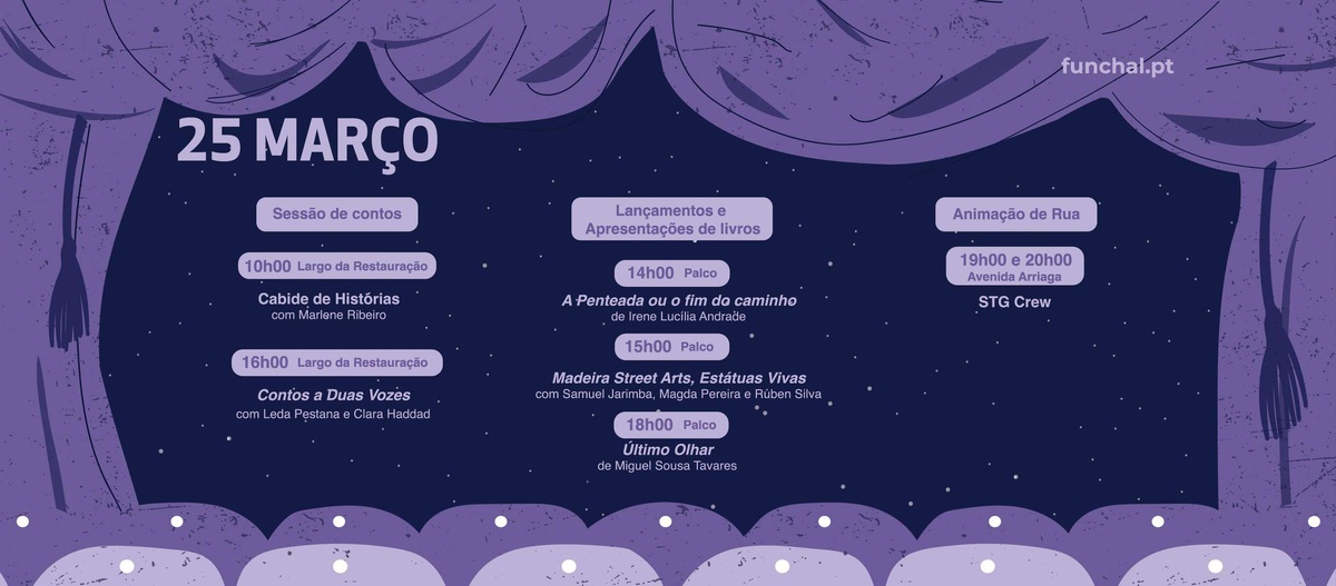 O programa para o dia de hoje da Feira do Livro do Funchal.