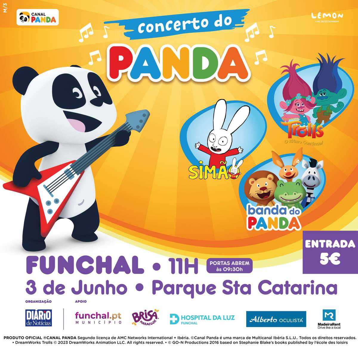 Bilhete para o Festival Panda tem o custo de 5 euros.