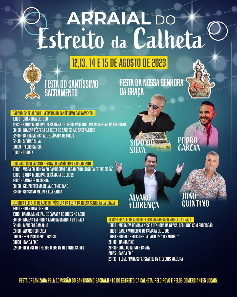 Cartaz do Arraial do Estreito da Calheta.