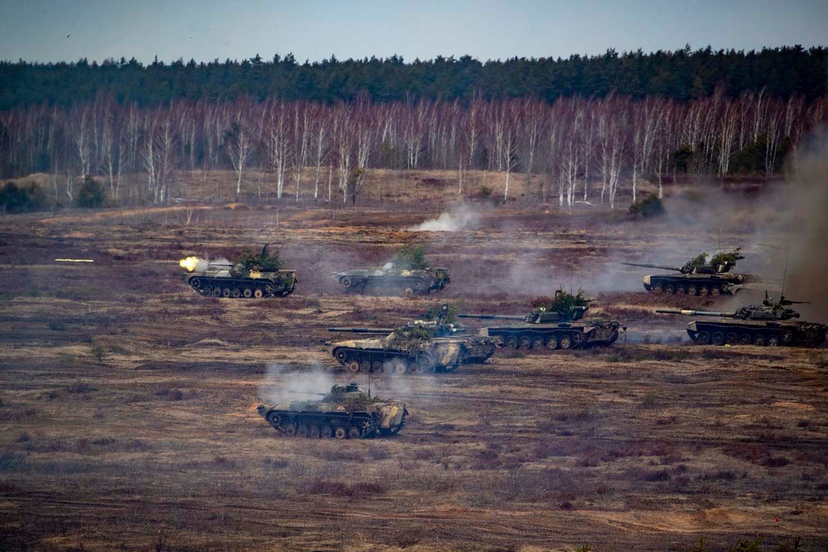 As forças russas e bielorussas estiveram em exercícios conjuntos até há poucos dias.  Foto EPA/RUSSIAN DEFENCE MINISTRY PRESS SERVICE