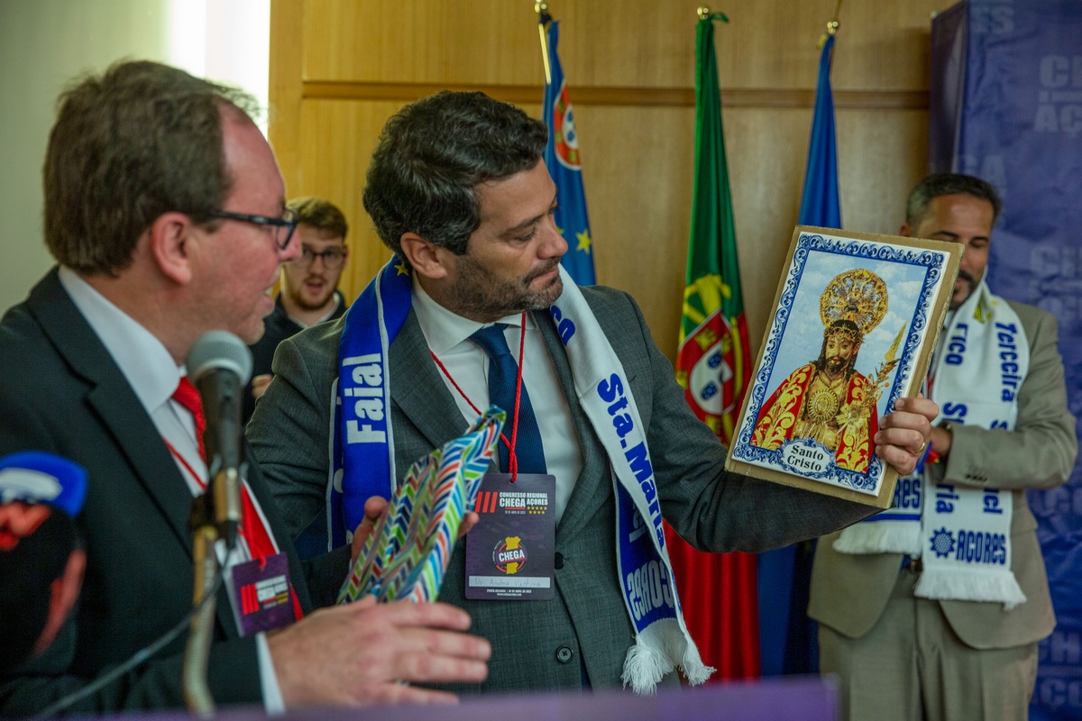 André Ventura viajou até ao arquipélago açoriano para marcar presença no III congresso regional do Chega.