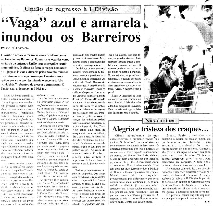 Recorte do DIÁRIO de 1993