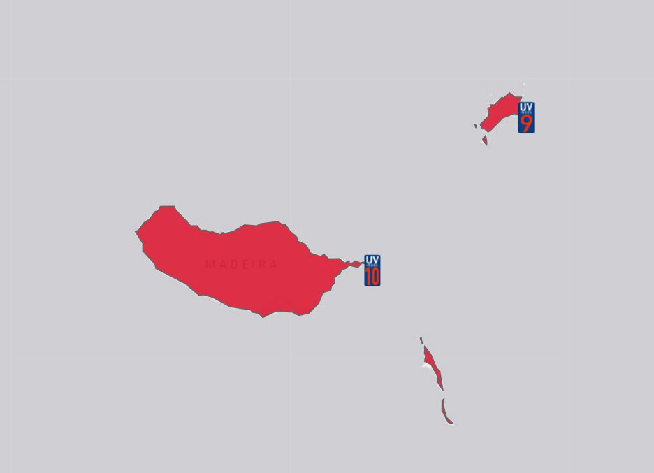 Risco de exposição aos raios ultravioleta é muito elevado.