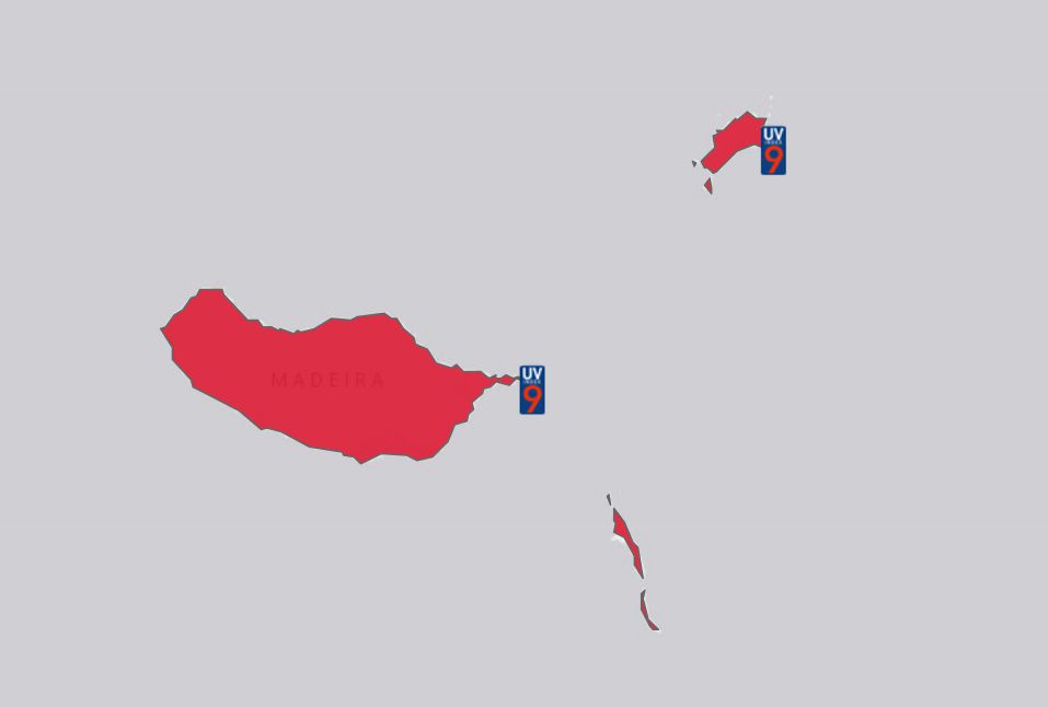 Risco de exposição aos raios ultravioleta é muito elevado.