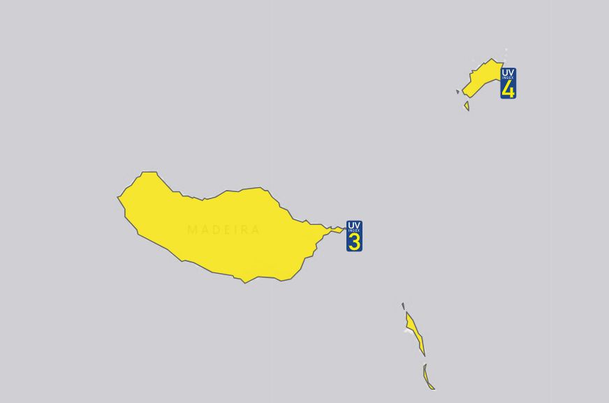 Risco moderado de exposição aos raios UV durante o dia de hoje.