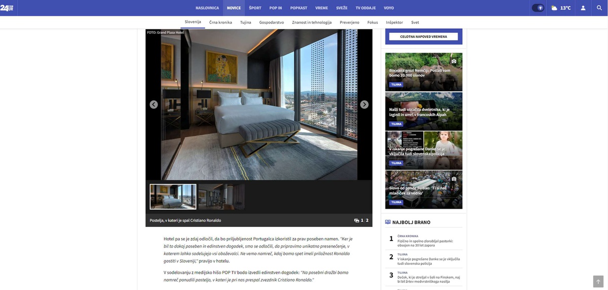 Artigo do jornal esloveno