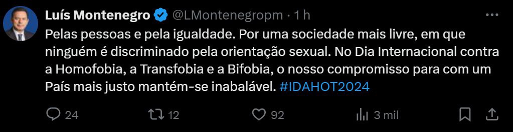 Foto DR/XTwitter/Luís Montenegro