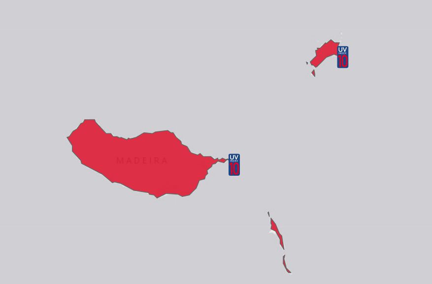 Risco muito elevado de exposição aos raios UV durante o dia de hoje.