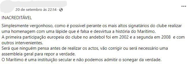 Uma de várias opiniões de adeptos e sócios do Marítimo