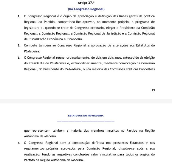 Estatutos do PS Madeira (2022)