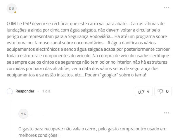 Comentário deixado por um leitor à notícia do DIÁRIO