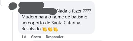Comentário deixado por uma leitora nas redes sociais do DIÁRIO