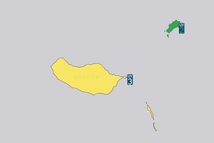 Índice Ultravioleta (3), este sábado, na Madeira.