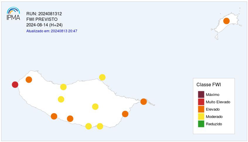 Risco de incêndio no dia de hoje, quarta-feira.&nbsp;