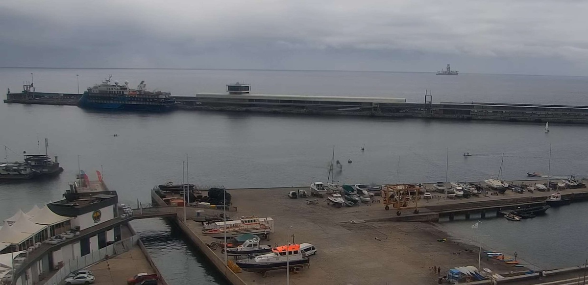 O 'Pacific Meltem' esta manhã, ao largo do Funchal. FOTO MADEIRA-WEB.COM