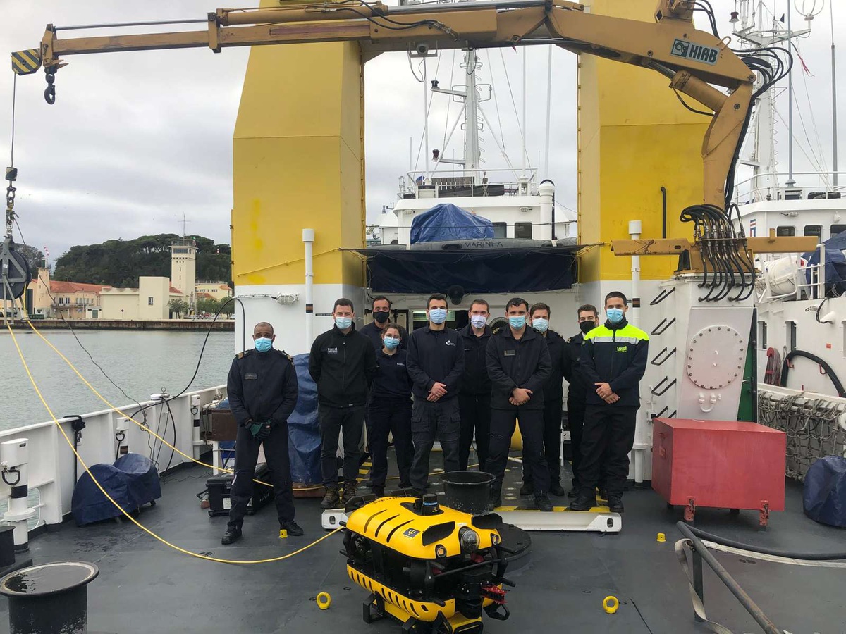 O ROV (Remotely Operated Vehicle) Tortuga quando foi entregue ao Instituto Hidrográfico/Marinha Portuguesa, em Dezembro de 2021.
