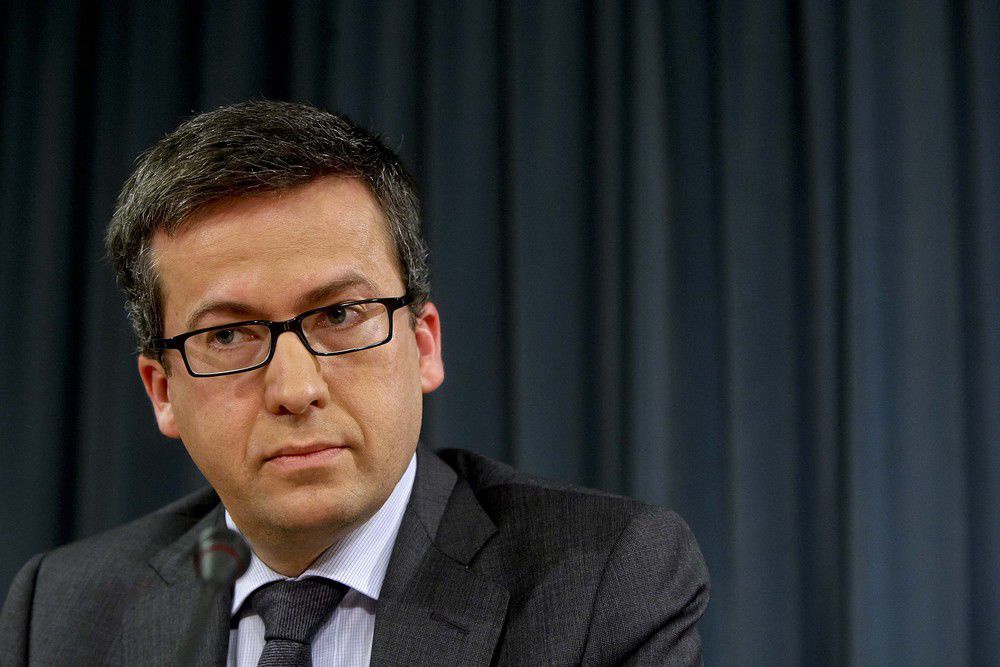 O secretário de Estado Adjunto do Primeiro Ministro, Carlos Moedas, presta declarações ao país sobre o relatório do Fundo Monetário Internacional,&nbsp;FMI, sobre a reforma do Estado.&nbsp; Foto Natacha Cardoso/Global Imagens&nbsp;