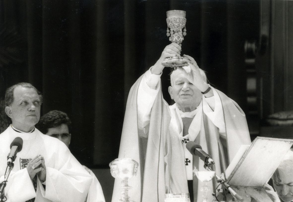 João Paulo II, na sua visita à Madeira, a 12 de Maio de 1991.&nbsp;