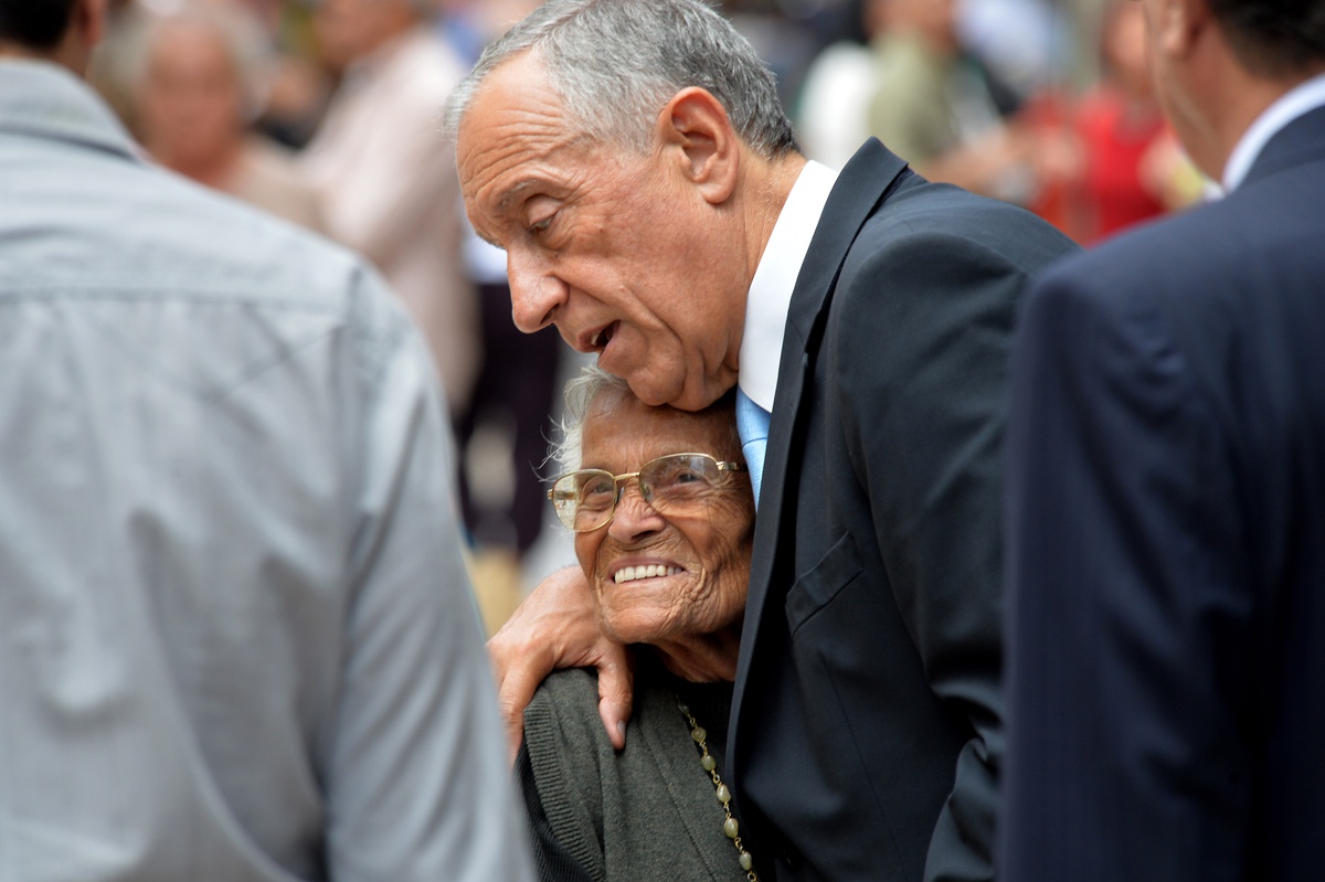 Dona Conceição e o Presidente da República, Marcelo Rebelo de Sousa.