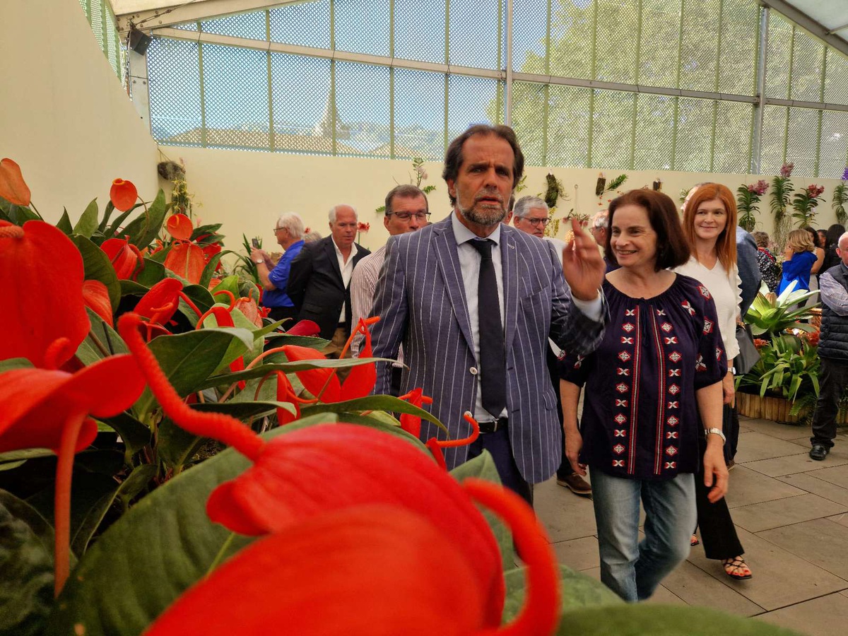Presidente diz que a exposição de flores "está magnífica, sobretudo a parte das orquídeas e das cateleias".