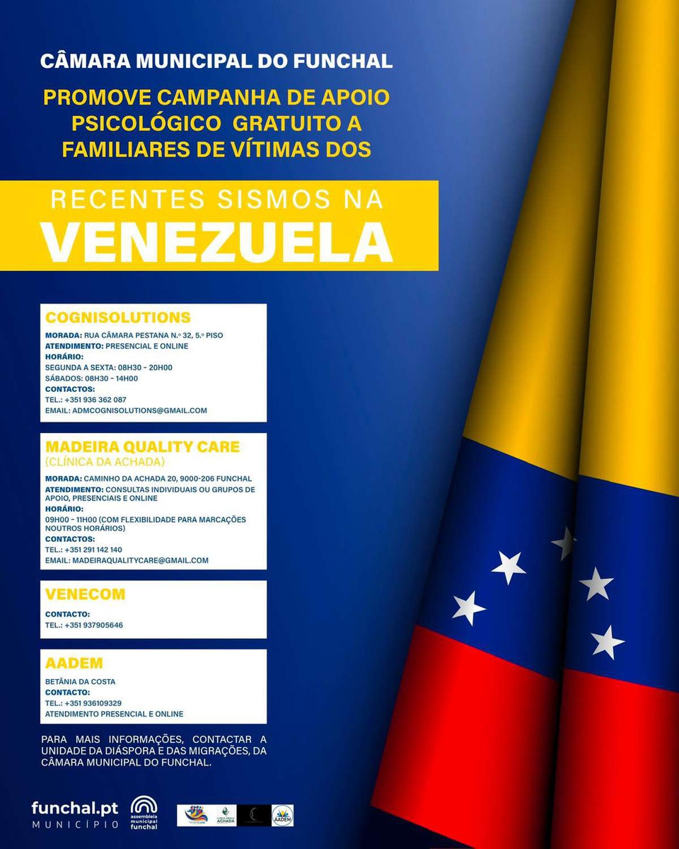 Jorge Carvalho anunciou 17 psicólogos para apoiar familiares de emigrantes na Venezuela.
