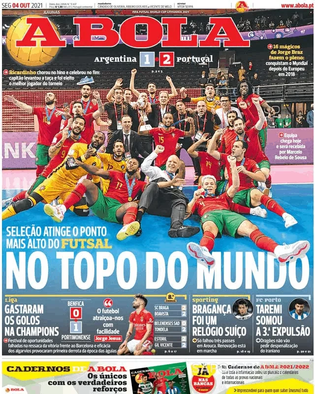 Portugal é campeão mundial de futsal pela primeira vez - Desporto - Jornal  de Negócios