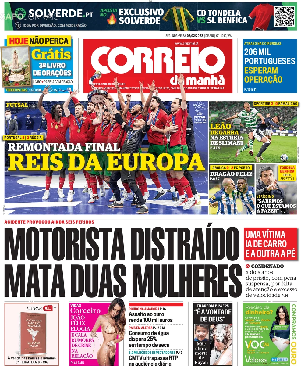 Portugal é campeão mundial de futsal pela primeira vez - Desporto - Jornal  de Negócios