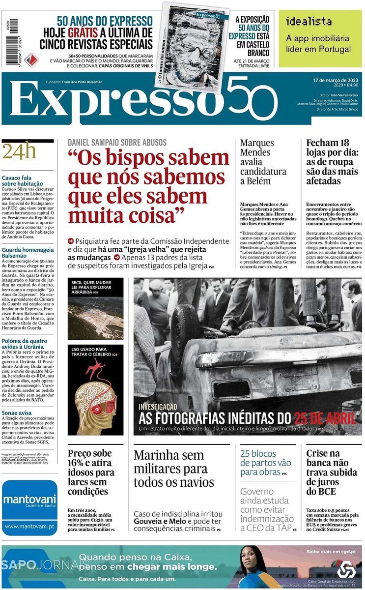 Terça-feira, 11 de abril de 2023 - Capas - Jornal Record