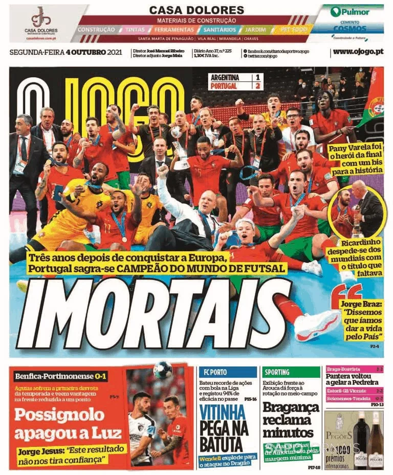 Portugal campeão mundial de futsal pela primeira vez! - Futsal - Jornal  Record