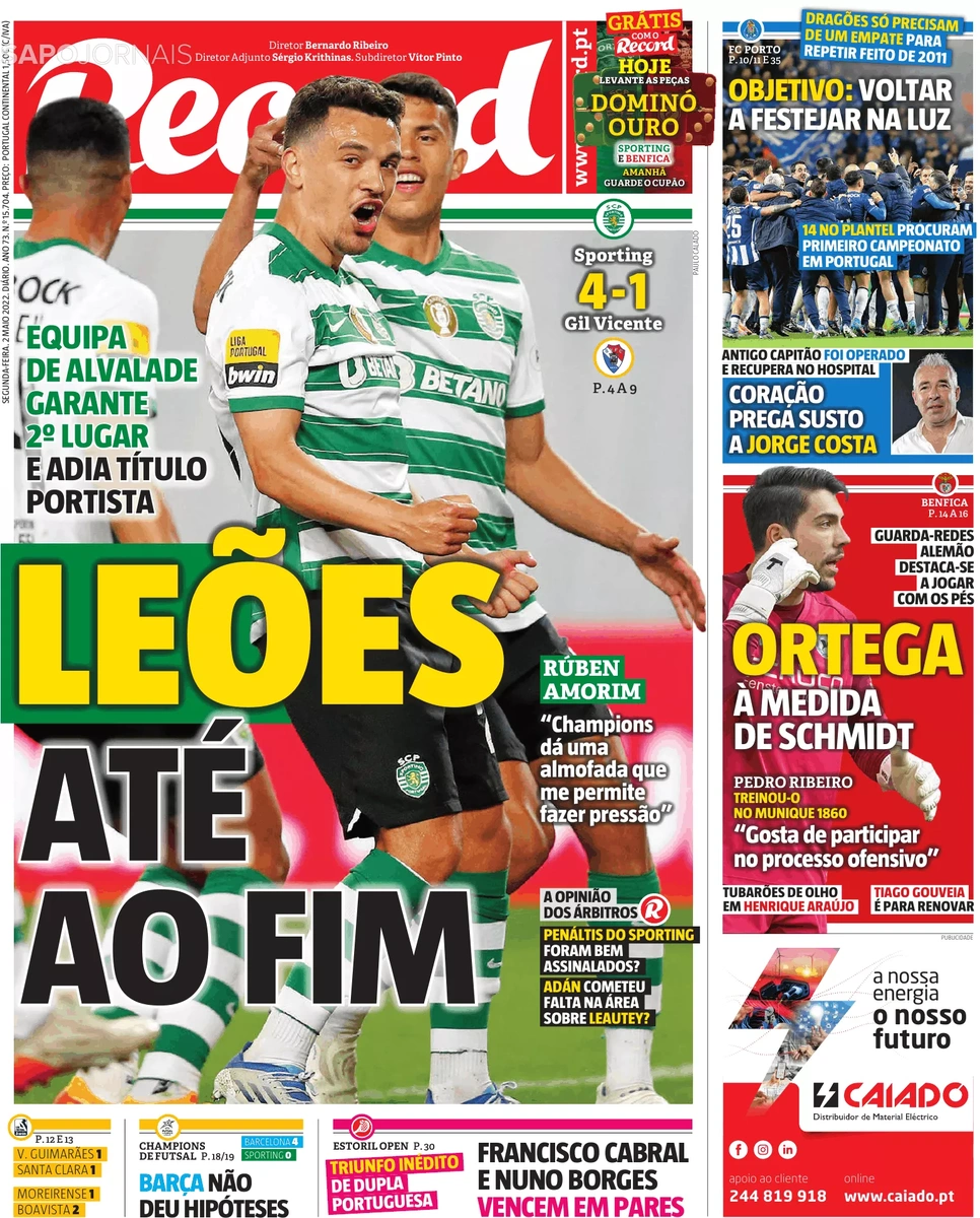 Sporting ataca feito histórico - Sporting - Jornal Record