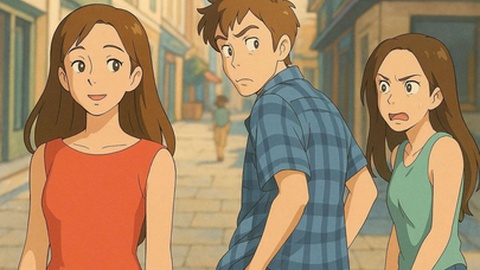 O meme 'namorado distraído' transformado em Studio Ghibli pela OpenAI