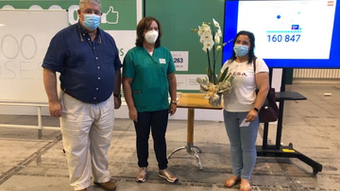 Maria José Poncha foi a madeirense 100 mil a receber a primeira dose da vacina contra a Covid-19.