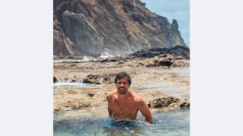 Lourenço Ortigão no Porto das Salemas no Porto Santo.