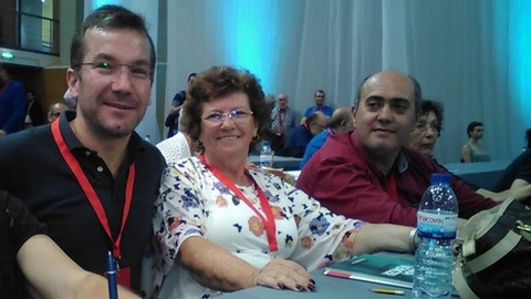 Agostinha Andrade entre dois ex-líderes do Bloco de Esquerda-Madeira.