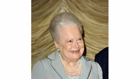 A actriz aqui em Junho de 2016, com 100 anos de idade.