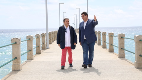 Rosto do 'Preço Certo' chegou hoje ao Porto Santo a bordo do Lobo Marinho. Foto Fábio Brito