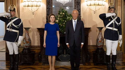A presidente moldava&nbsp;Maia Sandu visitou Portugal a 3 de Outubro e agora Marcelo Rebelo de Sousa retribui a visita.&nbsp; &nbsp;Foto Miguel Figueiredo Lopes/Presidência da República